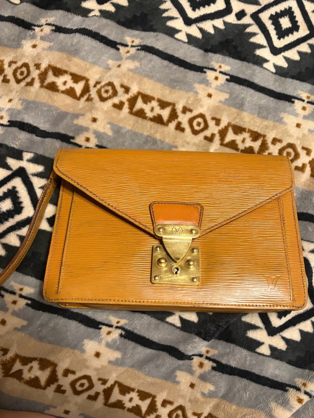 Louis Vuitton Vintage  Epi Sellier Draggone Leather Wristlet Clutch